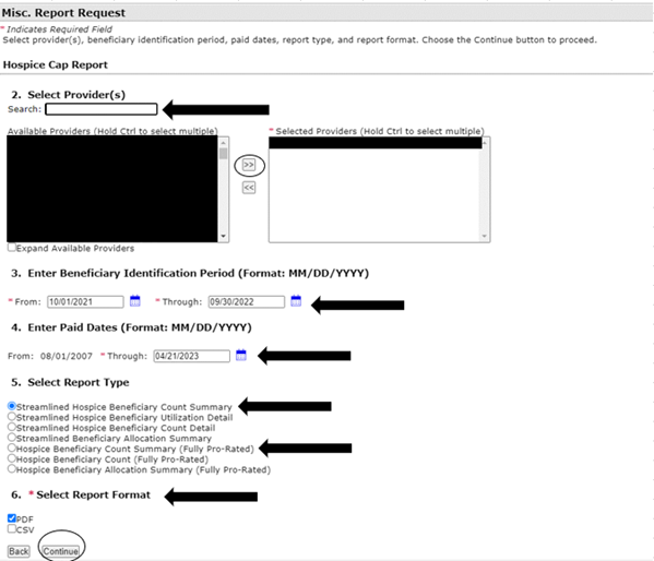 Select 'report' using the drop down arrow